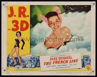 6f440 FRENCH LINE LC #4 '54 3-D, close up of sexy naked Jane Russell in bubble bath!