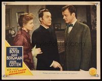 6f446 GASLIGHT LC '44 Charles Boyer tells Joseph Cotten to leave him & Ingrid Bergman alone!