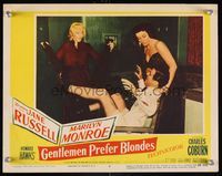6f447 GENTLEMEN PREFER BLONDES LC #3 '53 Marilyn Monroe & Jane Russell take pants off Elliot Reid!