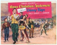 6f131 HANS CHRISTIAN ANDERSEN TC '53 art of Danny Kaye playing w/invisible flute w/story characters