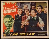 6f476 I AM THE LAW LC '38 close up of Edward G. Robinson being held back by Barbara O'Neil & more!