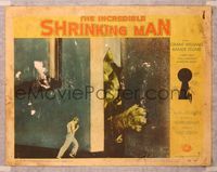 6f486 INCREDIBLE SHRINKING MAN LC #4 '57 great fx image of tiny man fighting off giant cat at door!