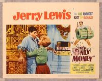 6f493 IT'S ONLY MONEY LC #2 '62 wacky private eye Jerry Lewis being hugged by pretty Joan O'Brien!