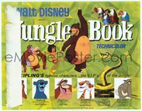 6f155 JUNGLE BOOK TC '67 Walt Disney cartoon classic, great image of all characters!