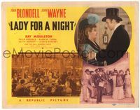 6f165 LADY FOR A NIGHT TC '41 romantic close up of John Wayne in top hat & sexy Joan Blondell!