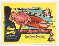 6f178 LONG WAIT TC '54 Mickey Spillane, art of Anthony Quinn & sexy girl all tied up!