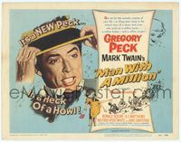 6f193 MAN WITH A MILLION TC '54 Gregory Peck picks up a million babes & laughs, by Mark Twain!