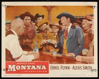 6f572 MONTANA LC #3 '50 cowboy Errol Flynn at bar with drink and revolver!