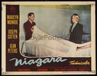 6f580 NIAGARA LC #6 '53 Marilyn Monroe at morgue viewing dead body under sheets!