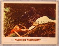 6f586 NORTH BY NORTHWEST LC #6 '59 Cary Grant & Eva Marie Saint close up climbing Mt. Rushmore!