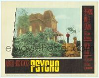 6f632 PSYCHO LC #3 '60 Alfred Hitchcock, most classic long shot of Anthony Perkins by house!