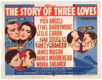 6f255 STORY OF THREE LOVES TC '53 Kirk Douglas, Pier Angeli, Leslie Caron, Granger, Mason