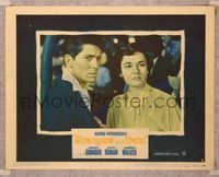 6f718 STRANGERS ON A TRAIN LC #2 '51 Hitchcock, close up of intense Farley Granger & Ruth Roman!
