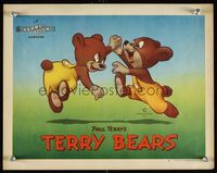 6f727 TERRY-TOON LC #4 '46 great close up cartoon image of Paul Terry's Terry Bears dancing!
