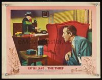 6f735 THIEF LC #3 '52 Ray Milland hiding behind armchair spying on man in office!