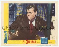 6f738 THIRD MAN LC #8 '49 great close up of trapped Orson Welles pointing gun in sewer!