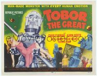 6f273 TOBOR THE GREAT TC '54 man-made funky robot with every human emotion holding sexy girl!