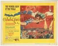 6f277 TRAPEZE TC '56 great circus image of Burt Lancaster, Gina Lollobrigida & Tony Curtis!