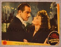 6f765 TWO-FACED WOMAN LC '41 close up of drunk Greta Garbo who wants to have fun w/Melvyn Douglas!