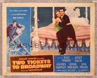 6f763 TWO TICKETS TO BROADWAY LC #7 '51 Janet Leigh & Tony Martin hugging on four-poster bed!