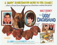 6f282 UGLY DACHSHUND TC '66 Walt Disney, great art of Great Dane with wiener dogs!