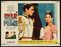 6f780 WAR & PEACE LC #6 R63 close up of Mel Ferrer & pretty Audrey Hepburn, Leo Tolstoy epic!