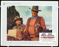6f782 WAR WAGON LC #2 '67 close up of John Wayne on horseback with Robert Walker!