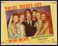 6f785 WHERE THERE'S LIFE LC #6 '47 Bob Hope wearing crown surrounded by five sexy ladies!