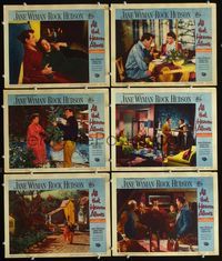 6g193 ALL THAT HEAVEN ALLOWS 6 LCs '55 romantic close up of Rock Hudson & Jane Wyman!