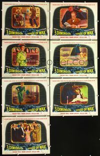 6g086 HOUSE OF WAX 7 LCs '53 Vincent Price, Frank Lovejoy, 3-D monster & sexy girls!