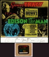 6h082 EDISON THE MAN glass slide '40 great image of Spencer Tracy as Thomas the inventor!