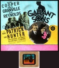 6h088 GALLANT SONS glass slide '40 Jackie Cooper, sexy Gail Patrick, Bonita Granville