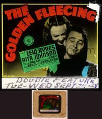 6h089 GOLDEN FLEECING glass slide '40 1 kiss from Rita Johnson & Lew Ayres becomes a holy terror!
