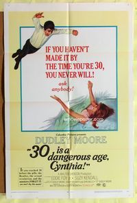 6j011 30 IS A DANGEROUS AGE CYNTHIA 1sh '68 wild art of Dudley Moore & sexy Suzy Kendall!