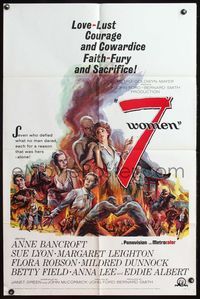 6j015 7 WOMEN 1sh '66 John Ford, Anne Bancroft, Sue Lyon, love, lust, courage & cowardice!