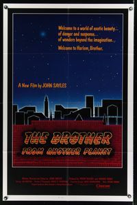 6j112 BROTHER FROM ANOTHER PLANET int'l 1sh '84 Sayles, Joe Morton, wacky different skyline art!
