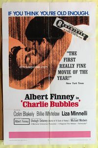 6j147 CHARLIE BUBBLES 1sh '68 Albert Finney, Colin Blakely, Billie Whitelaw, Liza Minnelli's first!