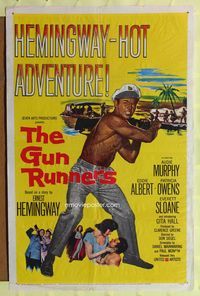 6j323 GUN RUNNERS 1sh '58 Audie Murphy, directed by Don Siegel, written by Ernest Hemingway!
