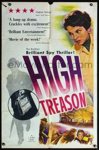 6j354 HIGH TREASON 1sh '51 Roy Boulting's brilliant Communist spy thriller!