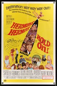6j360 HOLD ON 1sh '66 rock & roll, great full-length image of Herman's Hermits performing!