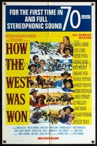 6j373 HOW THE WEST WAS WON 1sh R69 John Ford epic, Henry Fonda, Lee J. Cobb, James Stewart!