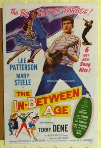 6j397 IN-BETWEEN AGE 1sh '58 The Golden Disc, great art of English rock & roll teens!