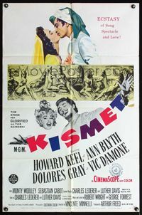 6j432 KISMET 1sh '56 Howard Keel, Ann Blyth, ecstasy of song, spectacle & love!