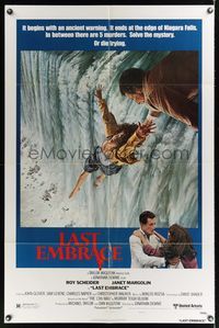 6j447 LAST EMBRACE style B 1sh '79 Roy Scheider, directed by Jonathan Demme, art of woman in peril!