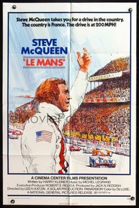 6j457 LE MANS 1sh '71 cool artwork of race car driver Steve McQueen!