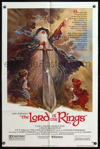 6j473 LORD OF THE RINGS 1sh '78 J.R.R. Tolkien classic, Bakshi, Tom Jung fantasy art!
