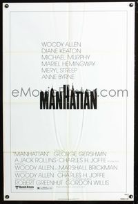 6j514 MANHATTAN 1sh '79 Woody Allen, Mariel Hemingway, New York City!