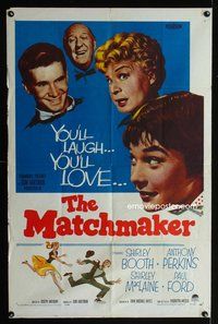 6j532 MATCHMAKER 1sh '58 Shirley Booth, Shirley MacLaine, Anthony Perkins, Paul Ford