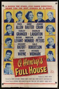 6j609 O. HENRY'S FULL HOUSE 1sh '52 Marilyn Monroe pictured with many other top stars!