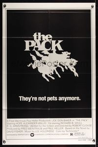 6j633 PACK 1sh '77 Joe Don Baker, wild art of dogs, Long Dark Night, they're not pets anymore!